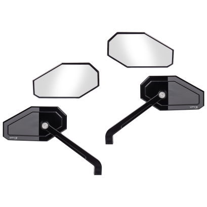 VITYS DESIGN MASSIVE MIRROR FULL BLACK - BOTH FOR HARLEY DAVIDSON