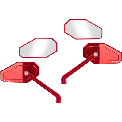 VITYS DESIGN MASSIVE MIRROR FULL RED - BOTH FOR HARLEY DAVIDSON