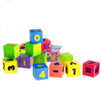 ลูกเต๋านุ่มนิ่ม ตัวเลขและเครื่องหายคณิตศาสตร์ ขนาด 4x4x4 ซม. จำนวน 24 ลูกต่อชุด