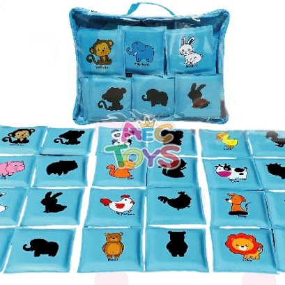 ถุงนุ่มนิ่ม จับคู่ สัตว์กับเงา 24 ชิ้น