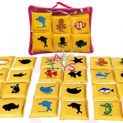 ถุงนุ่มนิ่ม จับคู่ สัตว์นํ้ากับเงา 24 ชิ้น