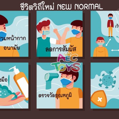 ป้ายบอร์ดนุ่มนิ่ม วิถี NEW NORMAL ขนาด ขนาด 29x42 ซม. หนา 15 มม.