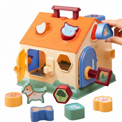 บ้านพลาสติกหยอดบล็อก เสริมทักษะ 5 in 1 พลาสติก