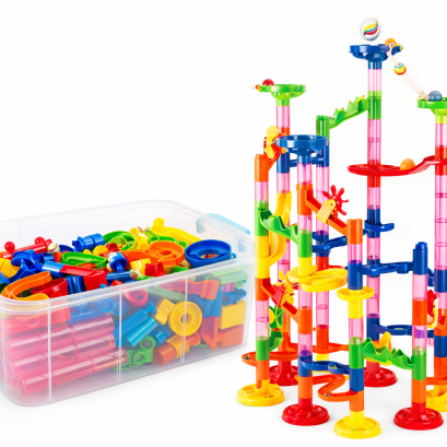 ตัวต่อรางลูกบอล Roller coaster 100 ชิ้น (กล่องพลาสติก)