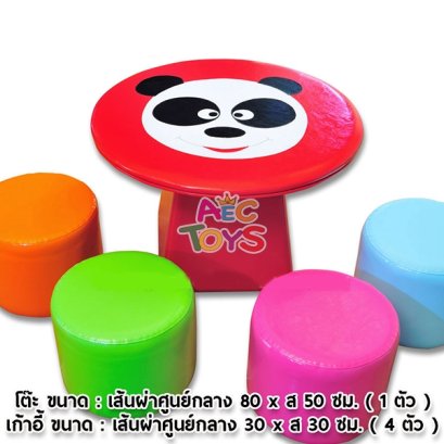 โต๊แพนด้า-เก้าอี้ลูกกวาด ขนาดโต๊ะ 80x50 ซม. เก้าอี้ 30x30 ซม. (โต๊ะ1 เก้าอี้ 4 ตัว)