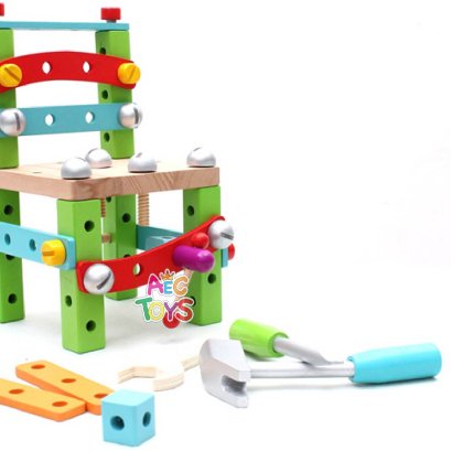 เก้าอี้ช่างไม้ น็อคดาวน์ฝึกกล้ามเนื้อมือ (ไม้) 