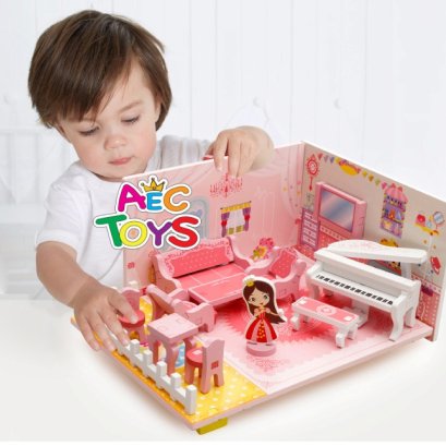 ชุดฝึกตกแต่งบ้านคุณหนูพร้อมเฟอร์นิเจอร์ 45 ชิ้น 