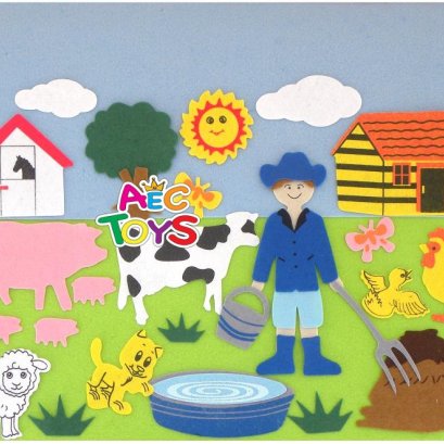 แผงป้ายผ้าเรียนรู้ ฟาร์มสัตว์แสนสนุก ขนาด 31x25 ซม.