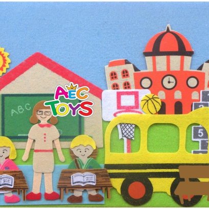 แผงป้ายผ้าเรียนรู้ชุด โรงเรียนของเรา ขนาด 31x25 ซม.