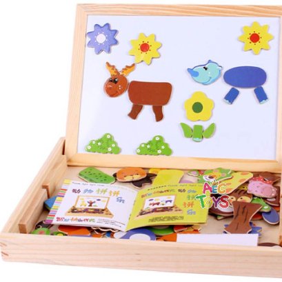 กล่องกระดานแม่เหล็กไวท์บอร์ดสร้างจินตนาการ ชุดสัตว์หรรษา 130 ชิ้น