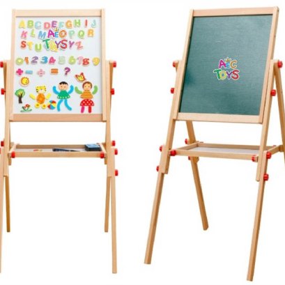 กระดานดำ ไวท์บอร์ดแม่เหล็ก 2ด้าน 45*45*106 ซม. พร้อมตัวแม่เหล็กสร้างสรรค์