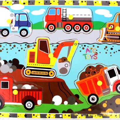 ภาพตัดต่อมีจุก รถก่อสร้าง 6 ชนิด