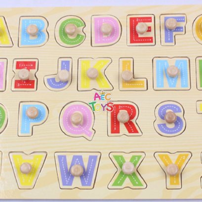 ภาพตัดต่อมีจุก A-Z ตัวพิมพ์ใหญ่พร้อมเส้นหัดลาก