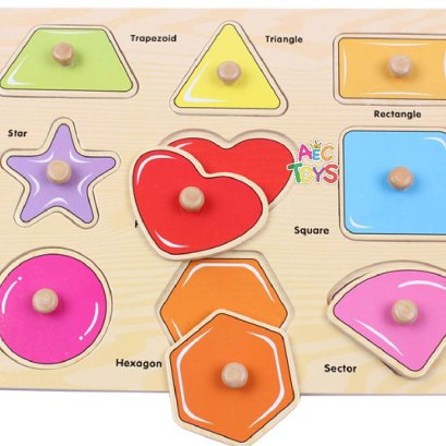 ภาพตัดต่อมีจุก รูปทรงเรขาคณิต 9 ทรง