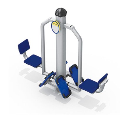 อุปกรณ์ บริหารเหยียดขาคู่ (เสากัลวาไนซ์ อบสีฝุ่น  Ø 127 มม.) ขนาด 205x48x182 ซม. พร้อมแผ่นป้ายบอกวิธีการเล่น