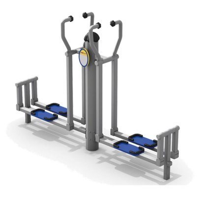 อุปกรณ์ สกีบก บริหารขาคู่ (เสากัลวาไนซ์ อบสีฝุ่น  Ø 127 มม.) ขนาด 220x54x144 ซม. พร้อมแผ่นป้ายบอกวิธีการเล่น