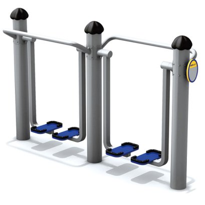 อุปกรณ์ เดินอากาศ คู่ (เสากัลวาไนซ์ อบสีฝุ่น  Ø 127 มม.) ขนาด 182x51x125 ซม. พร้อมแผ่นป้ายบอกวิธีการเล่น