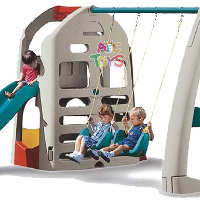 กระดานลื่นปีนป่าย พร้อมชิงช้า  2 ที่นั่ง ขนาด 310*268*190