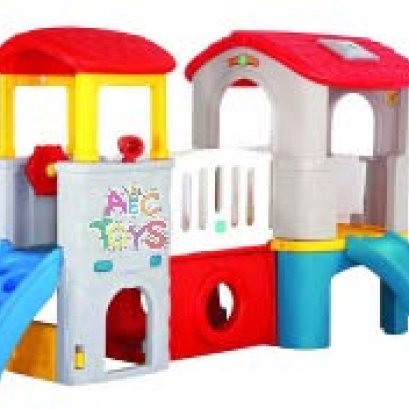 หอคอยคู่ 2 ชั้น ปีนป่าย 170*301*170 ซม. พลาสติก