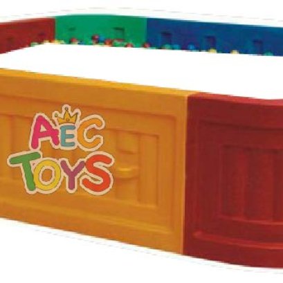 บ่อทรายสี่เหลี่ยมน็อคดาวน์ ผนังทึบ พลาสติก 6 ตารางเมตร สูง 50 ซม.