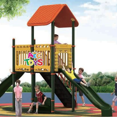 หอคอยบ้านหรรษากระดานลื่นคู่ ขนาด 610x240x380 ซม.