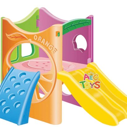 หอคอยกระดานลื่น 2 ราง ปีนป่ายพาสนุก 