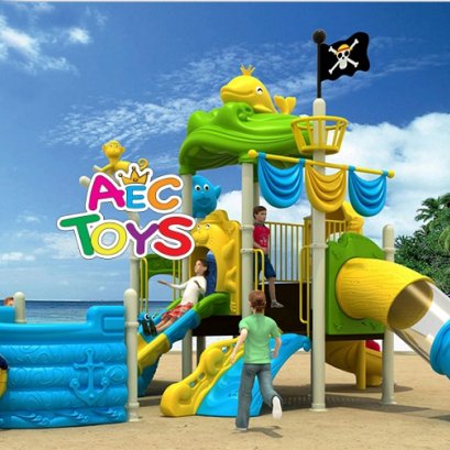 เครื่องเล่นสนาม ชุด เรือสัตว์ทะเล หรรษา Sea Animal Ship ขนาด  740x710x410 ซ