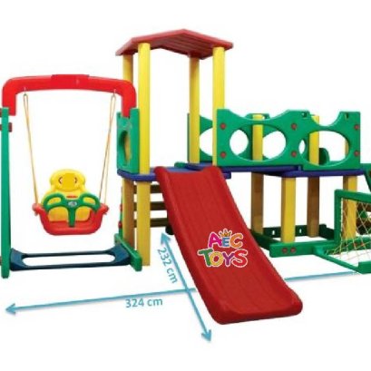 บ้านหอคอยบันไดคู่ ปีนป่าย 6 in 1 พลาสติก 320*230*156 พลาสติก