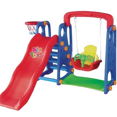 กระดานลื่นชิงช้า แป้นบาสพาชู๊ต 159*155*110 ซม. พลาสติก