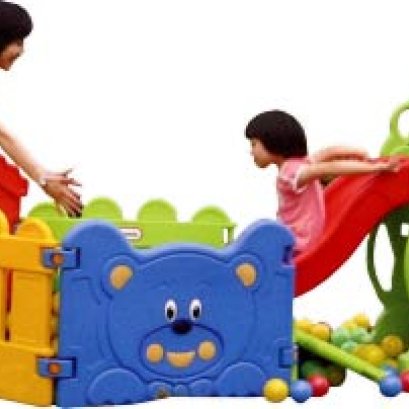 บ่อบอลซุปเปอร์สไลด์หมีน้อย พร้อมลูกบอล 200 ลูก