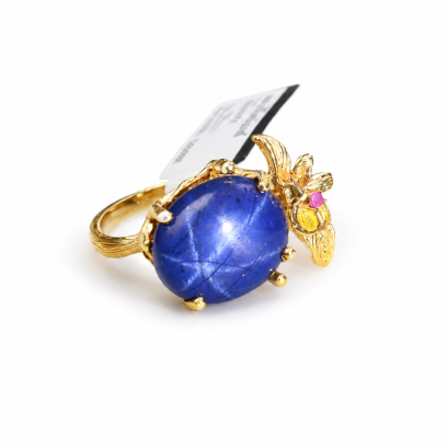 Tanusorn natural Star sapphire 26.73 carat with Stunning Silver Ring