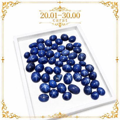 Tanusorn Star Sapphire Parcel Range per piece 20.01-30.00 carat 13.33 usd per carat