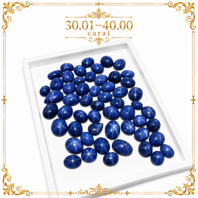 Tanusorn Star Sapphire Parcel Range per piece 30.01-40.00 carat 15 usd per carat
