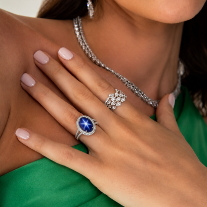 Elegant Blue star sapphire ring