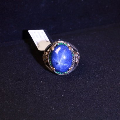 Tanusorn natural Star sapphire 20.66 carat with Stunning Silver Ring