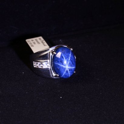 Tanusorn natural Star sapphire 25 carat with Stunning Silver Ring