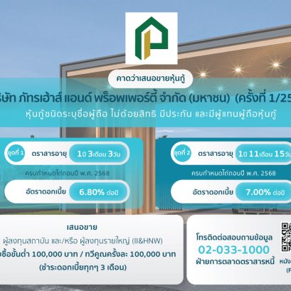 หุ้นกู้ ภัทรเฮ้าส์ (ครั้งที่1/2566)