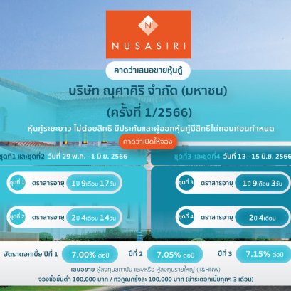 หุ้นกู้ ณุศาศิริ ครั้งที่ 1/2566