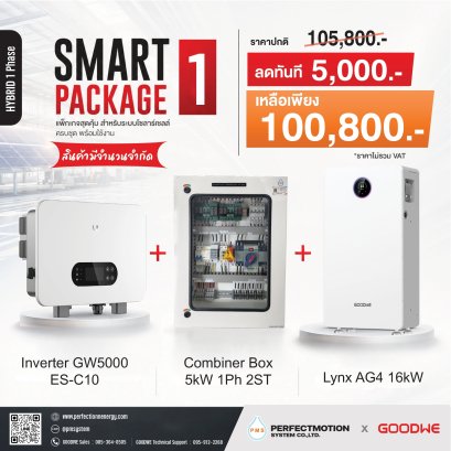 Smart Package พร้อมใช้งาน Inverter+Combiner+Battery
