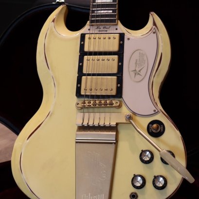 Gibson 1963 Lespaul SG Custom Maestro Vibrola Classic White Heavy Aged 2010 (3.5kg)