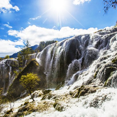 น้ำตกธารไข่มุก (Pearl Shoal Waterfall) จิ่วจ้ายโกว