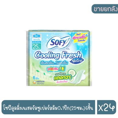 โซฟีคูลลิ่งเนเชอรัลซูเปอร์สลิม0.1ปีก(25ซม.)6ชิ้น