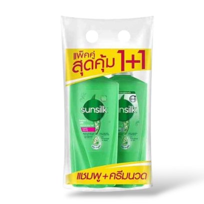 ซันซิลแชมพู+นวด(350มล.+300มล.) สีเขียว (คู่)