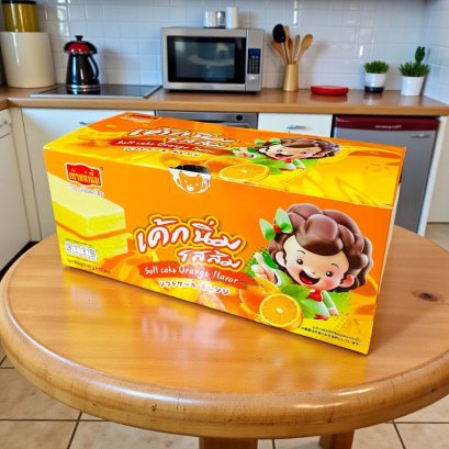 เถ้าแก่เนี๊ยะ5บ.เค้กนิ่มรสส้ม.