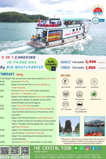 5 in1 Canoeing in Phang nga by Big Boat