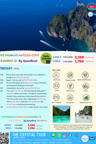 Phi Phi Maya Pileh Bamboo by Speed Boat