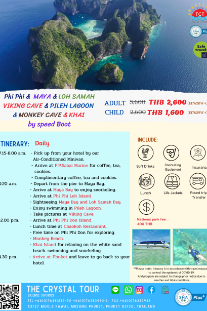 Phi Phi &amp;  MAYA  &amp; KHAI  by speed Boat