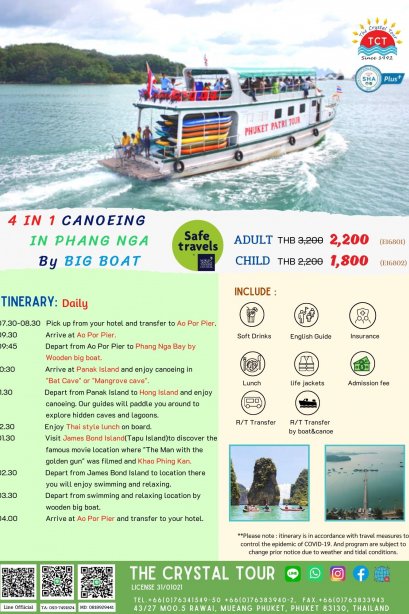 4 in 1 Canoeing in Phang nga By Big Boat