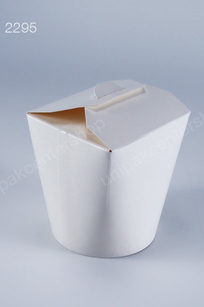 กล่องกระดาษฝาพับสีขาว 32 oz ใส่บะหมี่และอาหาร