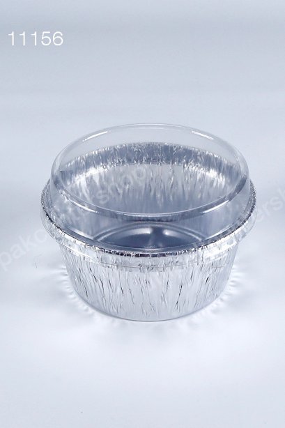 ถ้วยฟอล์ย (NO. 3409-P) สีเงิน SILVER 420 ml + ฝาโดมตัด (U)
